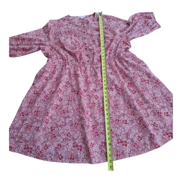 Terra & Sky Button Front Dress 100% Cotton Pockets Magic Garden/Soft Mimosa 2X - Picture 9 of 12